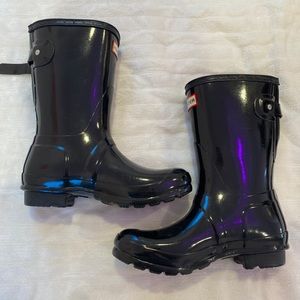 Black hunter rain boots